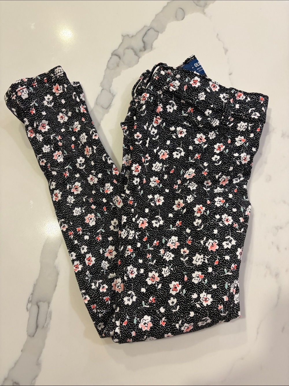 Old Navy Skinny Jeans with Pink & White Floral Print